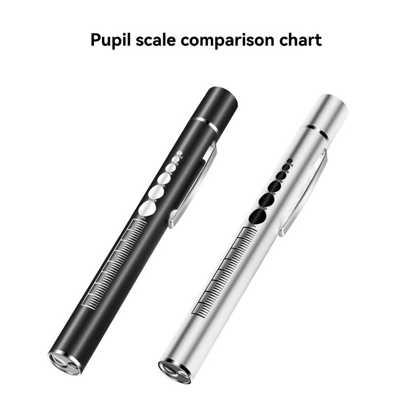 Rechargeable Medical Penlight: Silver 1PCS With 4 Cm Ruler, Pupil Gauge, Dual Light Source - USB Charging, Magnetic Cap, Durable Aluminum for Medical Professionals, Eye Exam, Daily Clinical Use - Image 3