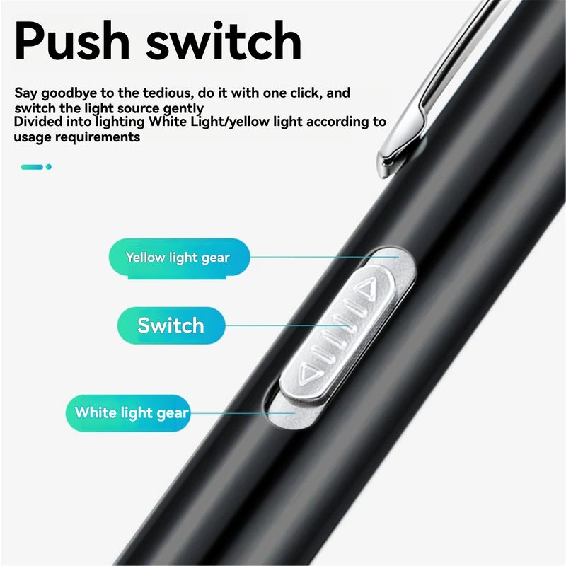 Rechargeable Medical Penlight: Silver 1PCS With 4 Cm Ruler, Pupil Gauge, Dual Light Source - USB Charging, Magnetic Cap, Durable Aluminum for Medical Professionals, Eye Exam, Daily Clinical Use - Image 4