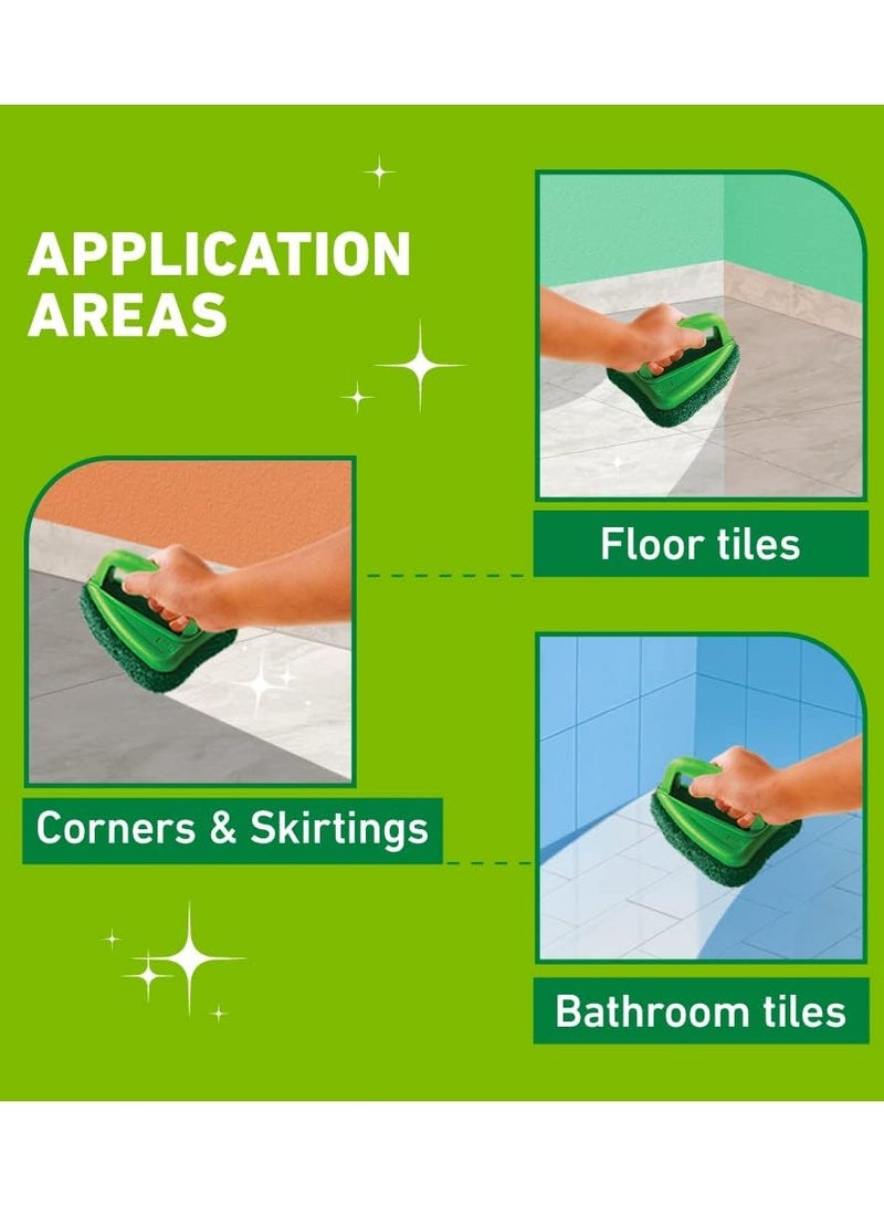 سكوتش برايت فرشاة تنظيف الحمام سكوتش برايت مع فرشاة كاشطة شديدة التحمل - تنظيف فائق للبلاط والأرضيات والجدران - مقبض متين - أخضر - Image 5