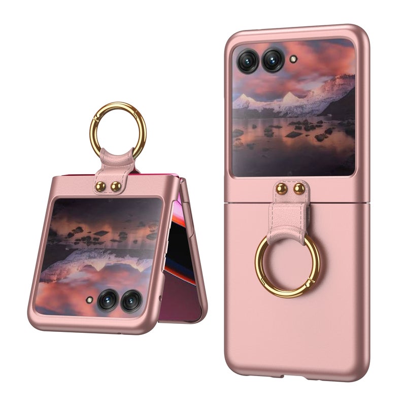 HuHa Case Cover For Motorola Razr 40 Ultra GKK Ultra-thin PC Ring Holder Phone Case(Pink) - Image 1
