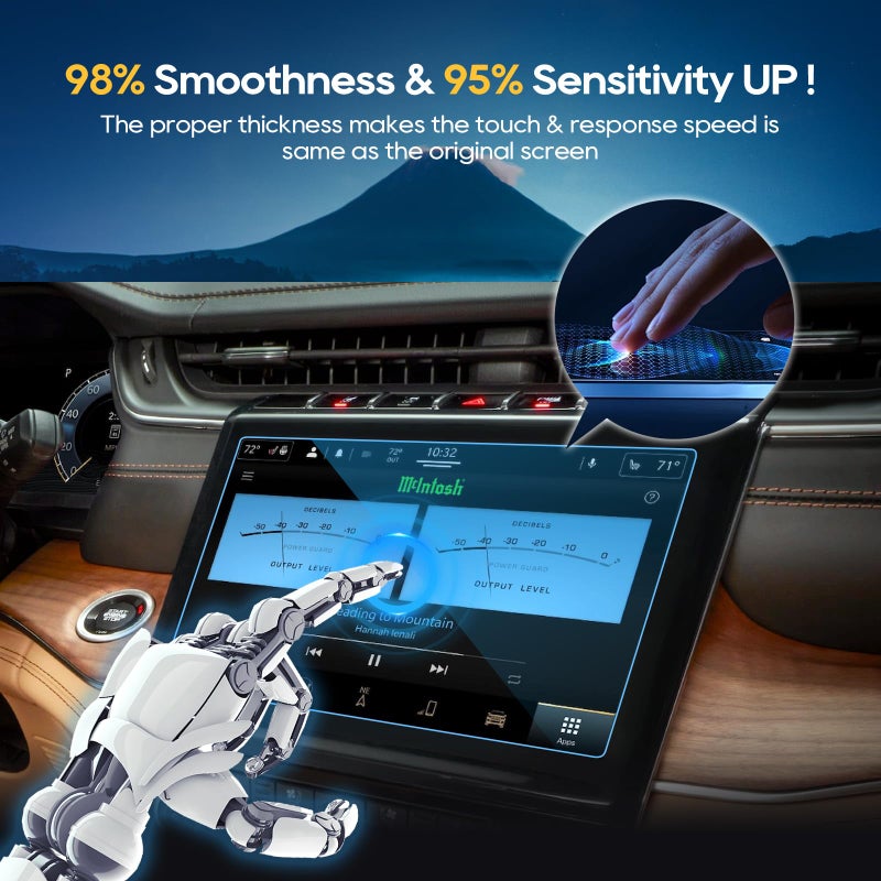 LFOTPP واقي شاشة لجراند شيروكي 2026 2021-2026 جيب جراند شيروكي وجراند شيروكي L 10.1 بوصة (محدود/أوفرلاند/سوميت/سوميت ريزيرف)/كرايسلر باسيفيكا (2021-2026)/دودج دورانغو (2021-2026) نافي - Image 4