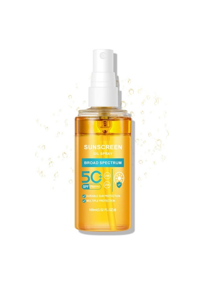 KYDA Oil Sunscreen Spray Glow Oil Sunscreen Mist Spf 50 Lightweight Hydration Body Sunscreen Oil Refreshing Sunscreen Spray Broad Spectrum Uva/Uvb Protection  - Image 1