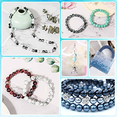 PAXCOO 840pcs 8mm Glass Beads - 24 Colors, Round Marble Loose Beads for Men Women Bracelet Earring Necklace Jewelry Making Supplies - Image 2
