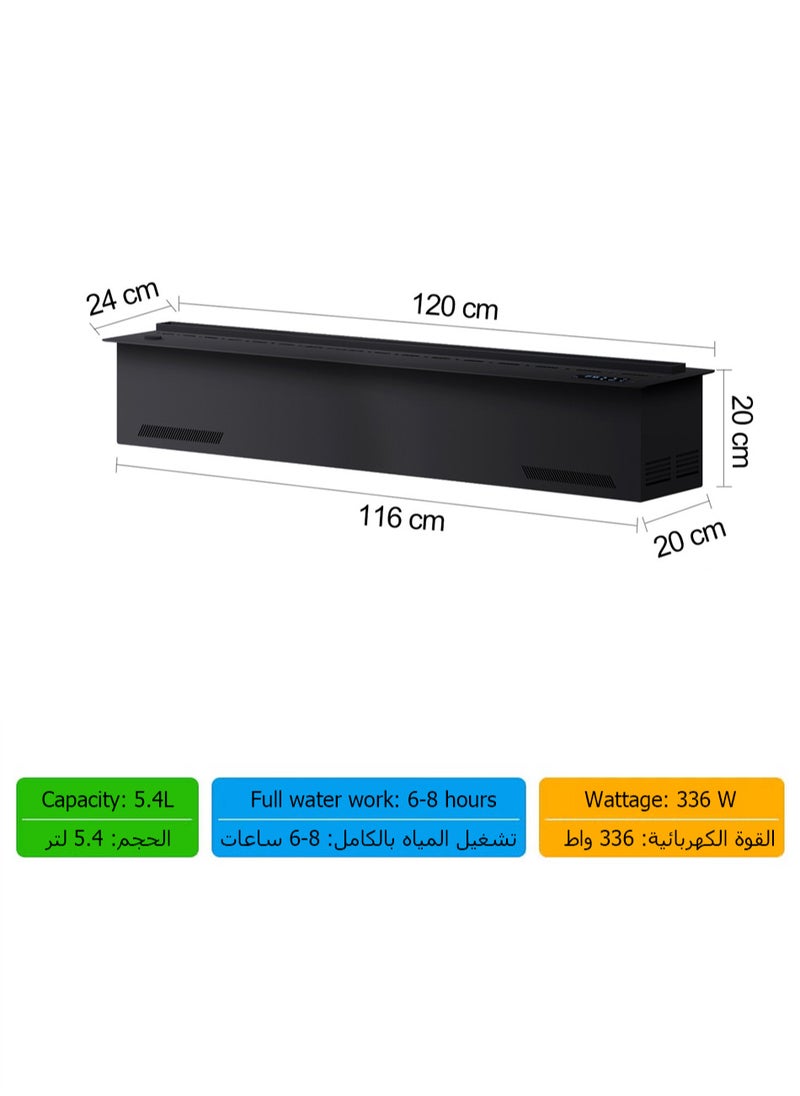 AFLYEVER - Electric Fireplace 3D Water Vapor Fireplace Recessed Multicolour Realistic Atomized Flame, with Water and Remote Control Electr - Image 1