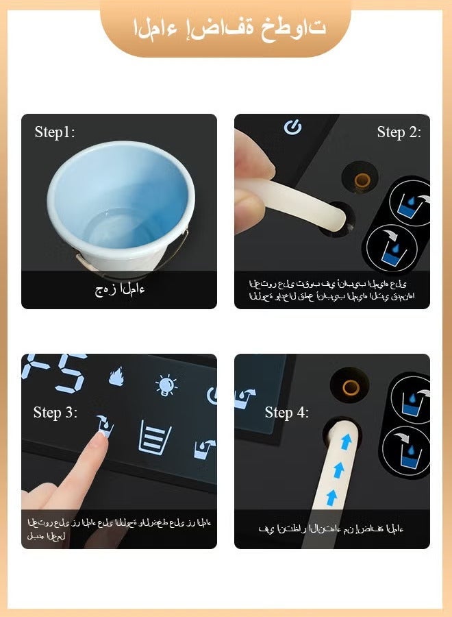 AFLYEVER Electric Fireplace 3D Water Vapor Fireplace Recessed Multicolour Realistic Atomized Flame, with Water and Remote Control Electr - Image 4