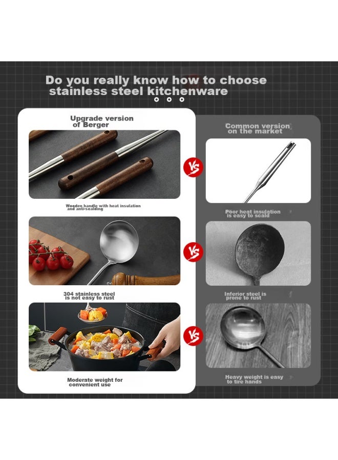 Bayco 304 Stainless Steel Soup Ladle, Large Size, Thickened Long-handled Spoon For Cooking, Serving Porridge, And Hot Pot, Bc8294 - Image 2