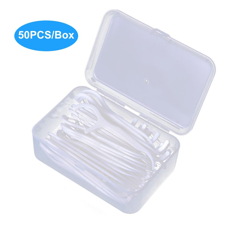 50pcs Toothpick 2-In-1 Dental Floss Picks High Toughness Interdental Brush Teeth Stick Oral Care Tools Professional Toothpicks Sticks with Portable Case Dental Picks Perfect for Family Hotel Travel - Image 4