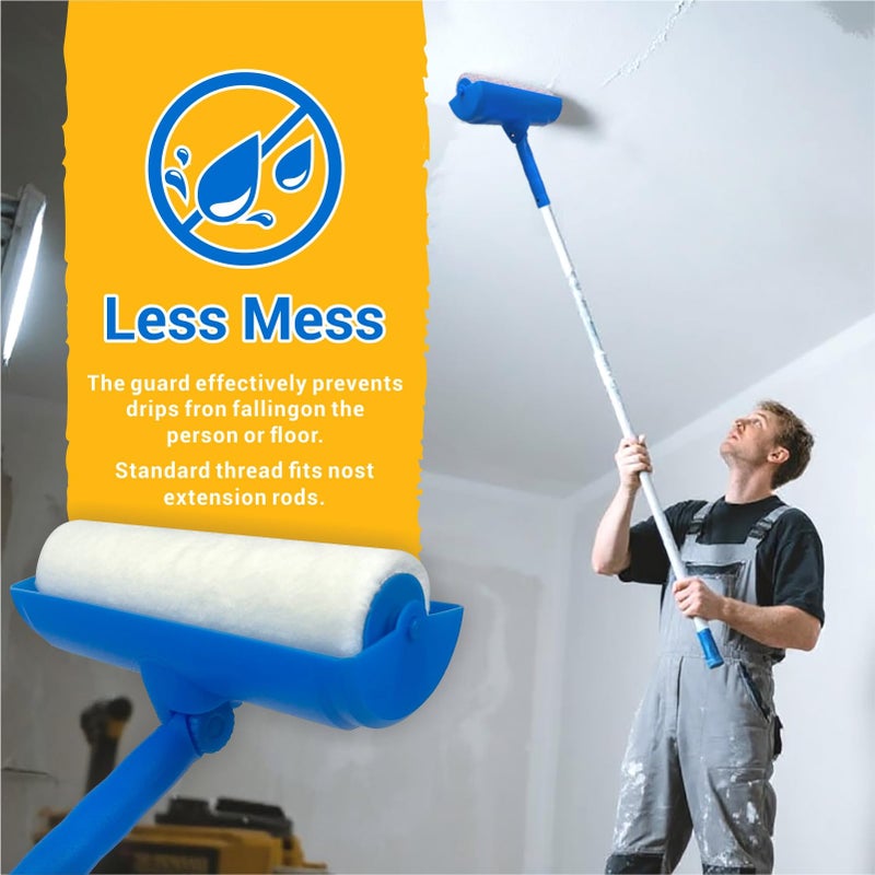 Nichiyo 10 Inch Ceiling Paint Roller with Shield Roller and Shield with Adjustable Head Ceiling Paint Rollers No Drip Roller Splatter-Free Brush Paint Brush for Painting Ceilings Wall (EL01152) - Image 3