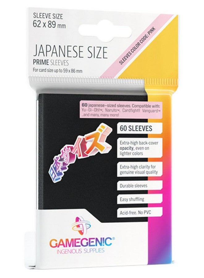 Gamegenic Gamegenic Prime Japanese Size Card Sleeves | 60 Pack of 62 mm by 89 mm Card Sleeves | Premium Quality Card Game Holder | Use with TCG and LCG Games | Black Color | Made by Gamegenic  - Image 1