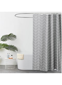 Shower Curtain, Waterproof Polyester Fabric Durable Mildew Stain Resistant Stylish Geometric Pattern Curtain (Grey, 180 x 180cm) - pzsku/ZB918A3C7766B26D74F38Z/45/_/1740662179/267dccaa-6121-400d-883c-3b8b3577301d