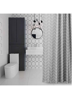 Shower Curtain, Waterproof Polyester Fabric Durable Mildew Stain Resistant Stylish Geometric Pattern Curtain (Grey, 180 x 180cm) - pzsku/ZB918A3C7766B26D74F38Z/45/_/1740662388/143b9381-df4e-4544-b7fd-ae6dfc8c8ee0