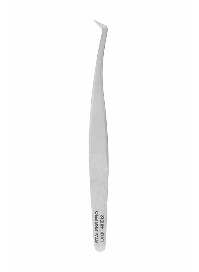 STALEKS - Professional eyelash tweezers EXPERT 40 TYPE 12 (curved tweezers for volume extension,65') - Image 2
