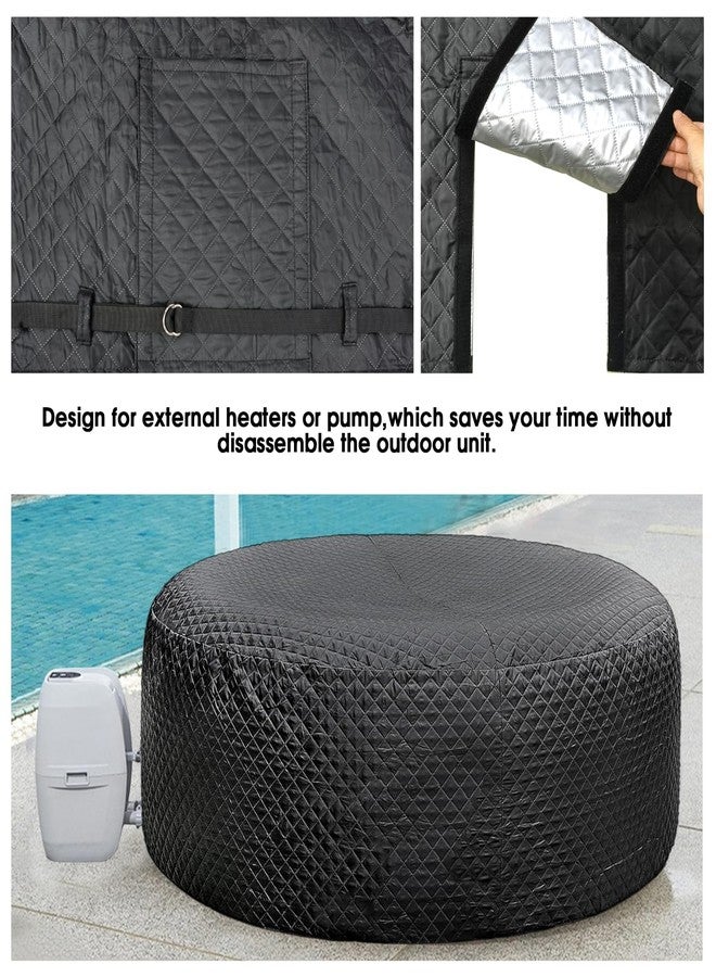 UCEDER Insulated Inflatable Hot Tub Cover,Round Spa Thermal Cover with External Heater/Pump Install Door Design,Energy-Saving and Eco-Friendly for Keeping Warm(Black, 83" D x 28" H) - Image 5