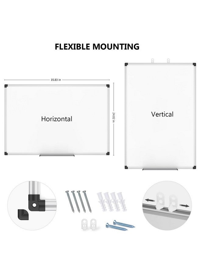 XBoard Magnetic Dry Erase Board/Whiteboard, 36 X 24 Inches, Double Sided White Board,1 Dry Eraser & 3 Dry Erase Markers & 4 Push Pin Magnets - Image 3