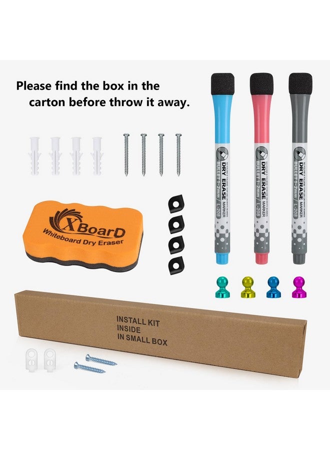 XBoard Magnetic Dry Erase Board/Whiteboard, 36 X 24 Inches, Double Sided White Board,1 Dry Eraser & 3 Dry Erase Markers & 4 Push Pin Magnets - Image 2