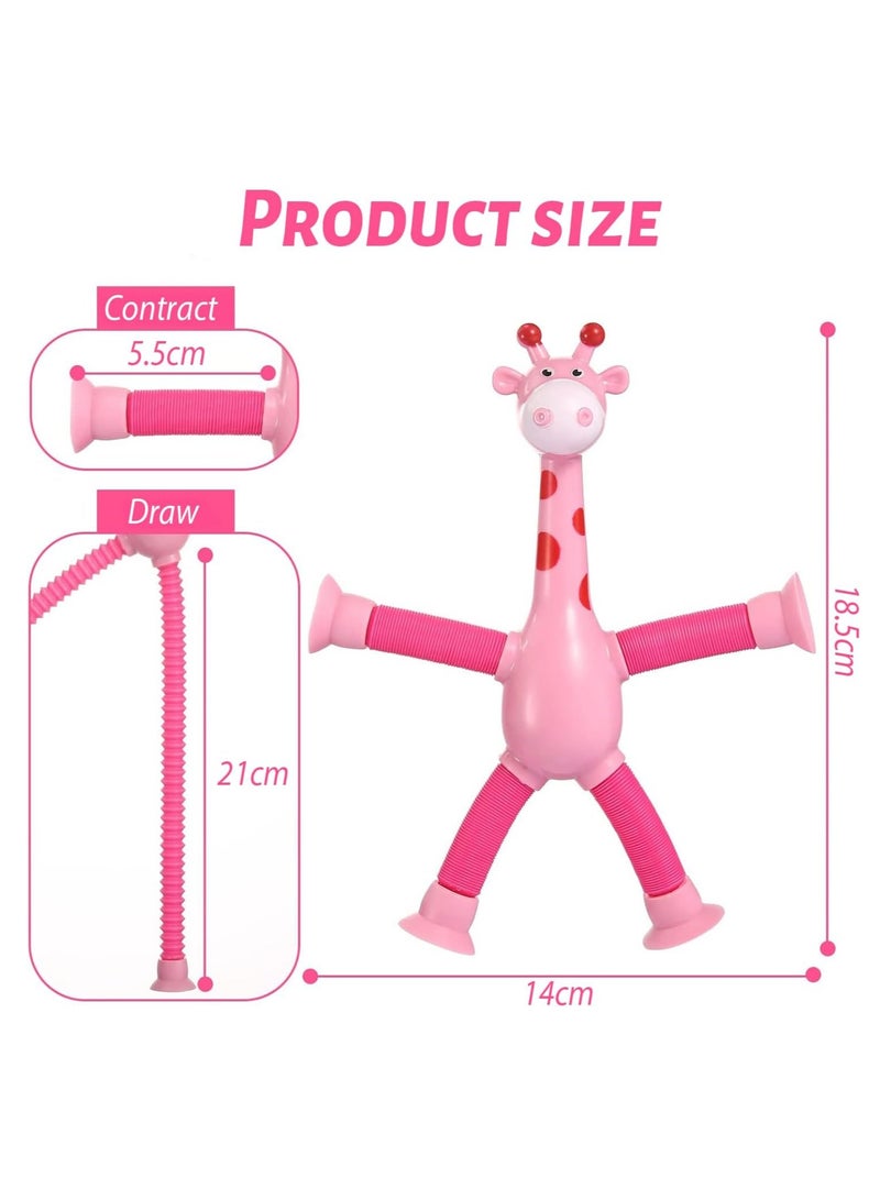 MAGIC VAULT 4 Pieces Telescopic Suction Cup Giraffe Toy, Shape Changing Telescopic Tube Fidget Toys, Pop Tubes, Fidget Tubes Sensory Toys for Girls Boys - Image 5