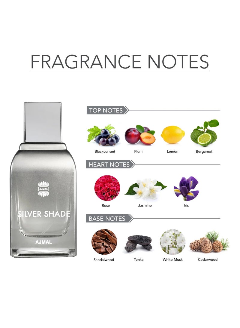 Ajmal Silver Shade Eau De Parfum For Men - 100 ML - Image 3