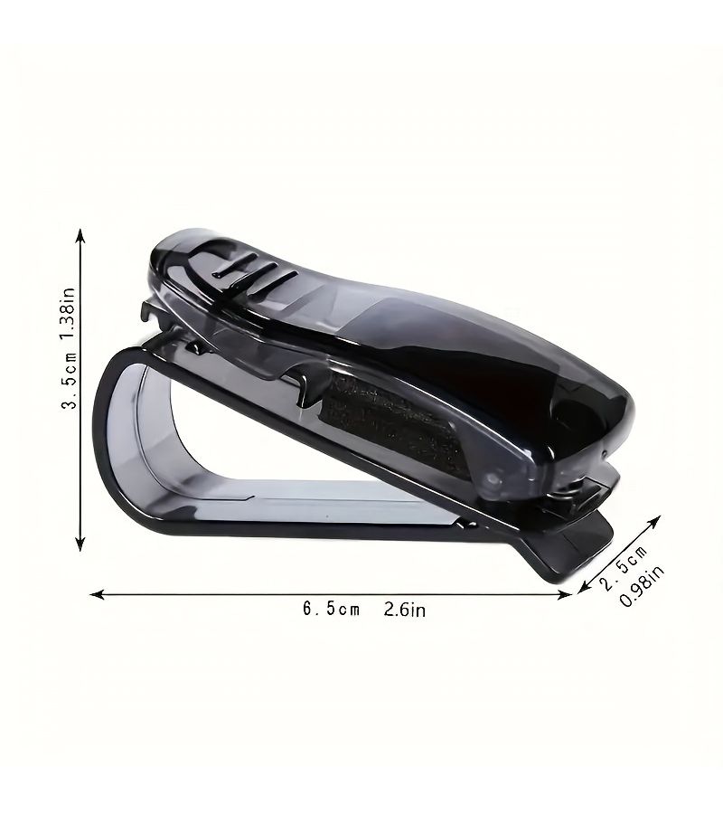 4pcs Black Universal Multi Functional Car Sun Visor Clip Set Includes Glasses Holder Card Organizer Storage Box For Tickets Documents - Image 2