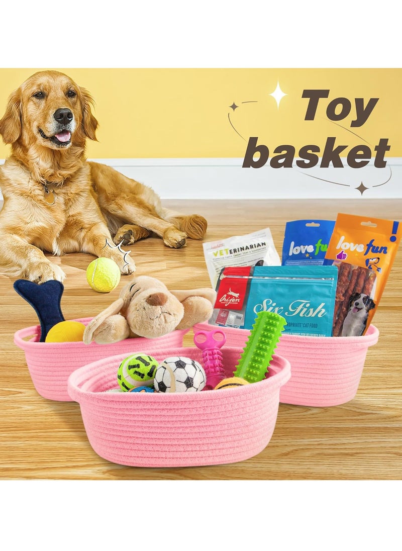 General Small Woven Basket with Gift Bags and Ribbons, DIY Basket Gift Set, Cute Baby Gift Basket, Empty Decorative Gift Chest Box, Durable Baskets for Birthday/Baby Shower Gifts, 12"X 8" X 5", Pink  - Image 5