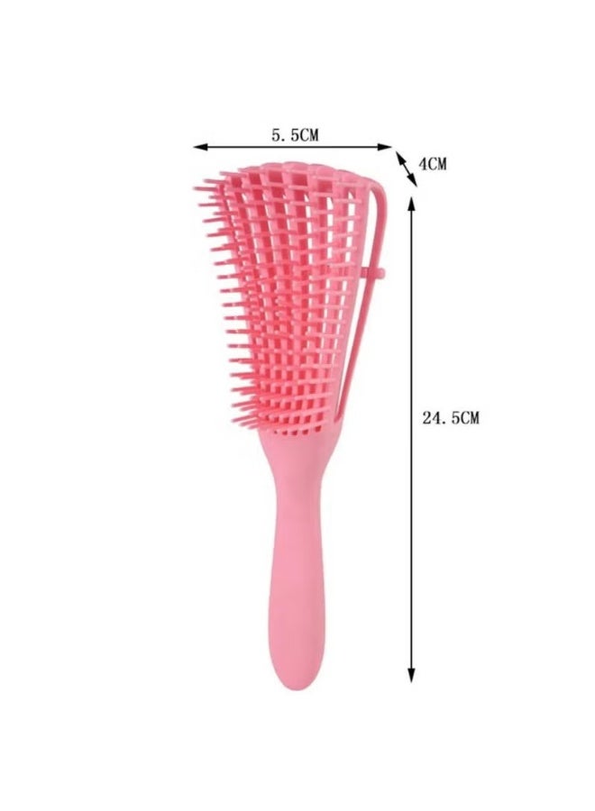 ORiTi مشط شعر مع فرشاة تفكيك قابلة للتعديل للشعر المجعد المموج الأفرو الأمريكي تفكيك سهل للشعر الطويل الرطب والجاف للحصول على تجاعيد جميلة ولامعة أزرق بنفسجي 24.5 × 4 × 5.5 سم - Image 3