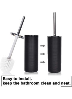 Arabest Bathroom Accessories Set,6 Pcs Plastic Gift Set Toothbrush Holder,Mouthwash Cup,Soap Dispenser,Soap Dish,Toilet Brush,Trash Can,Black  - Image 5