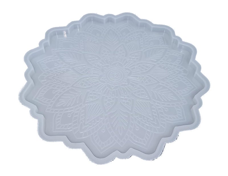 Snoogg Snoogg 8 inch Mandala Flowers Coaster Mould for Resin, 3 Pack Sun Flowers Tray Resin Moulds Epoxy Resin Casting Silicone Moulds for DIY Resin Mandala Coaster Snacks Serving  - Image 1