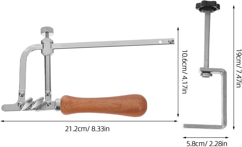Tofficu Jeweler’s Saw Frame with 12 Blades and Wooden Bench Pin Clamp, Wire Saw Metal Cutting Hand Tool for Woodworking and Craft Precision Cutting - Image 2