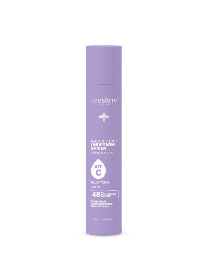 Beesline Apitherapy Beesline Radiant Bright Underarm Serum Silky Touch, 48 Hours Anti-Perspirant, Free From Aluminum Chlorohydrate, Parabens & Alcohol, Fast Dry, Tested On Sensitive Skin, 150ml - Image 1