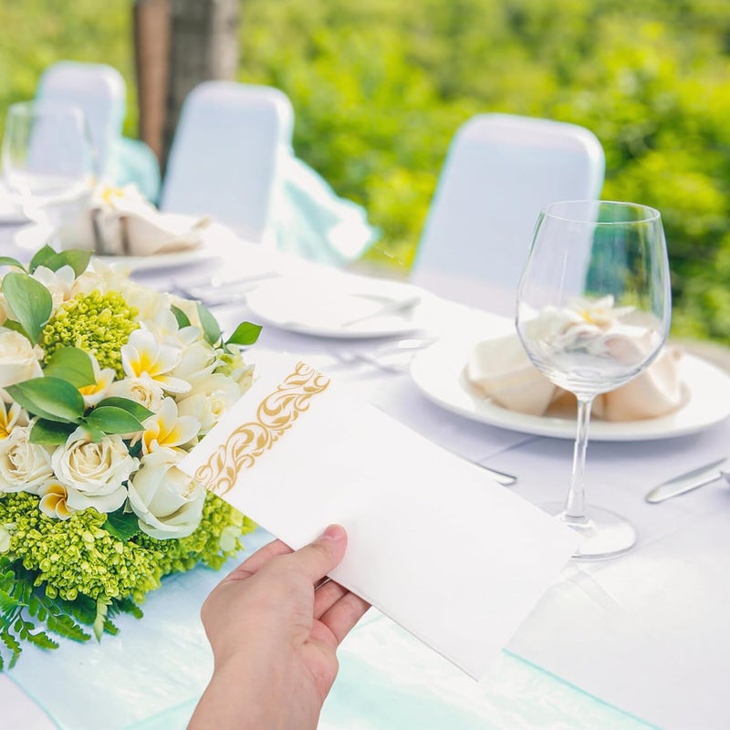 PRETYZOOM 25pcs Disposable Table Napkins Stylish Hotel Quality Paper Napkins for Weddings and Parties Safe and Skin-friendly for Dining and Home Decor - Image 3
