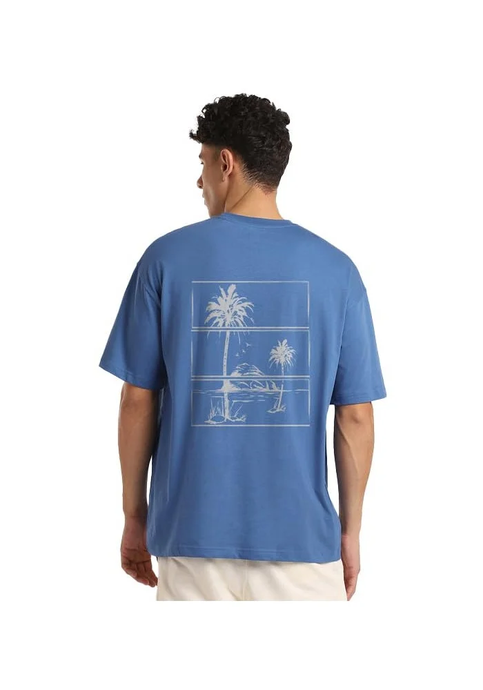 نوبيرو تيشيرت رجالي أزرق بطبعة جرافيك من نوبرو