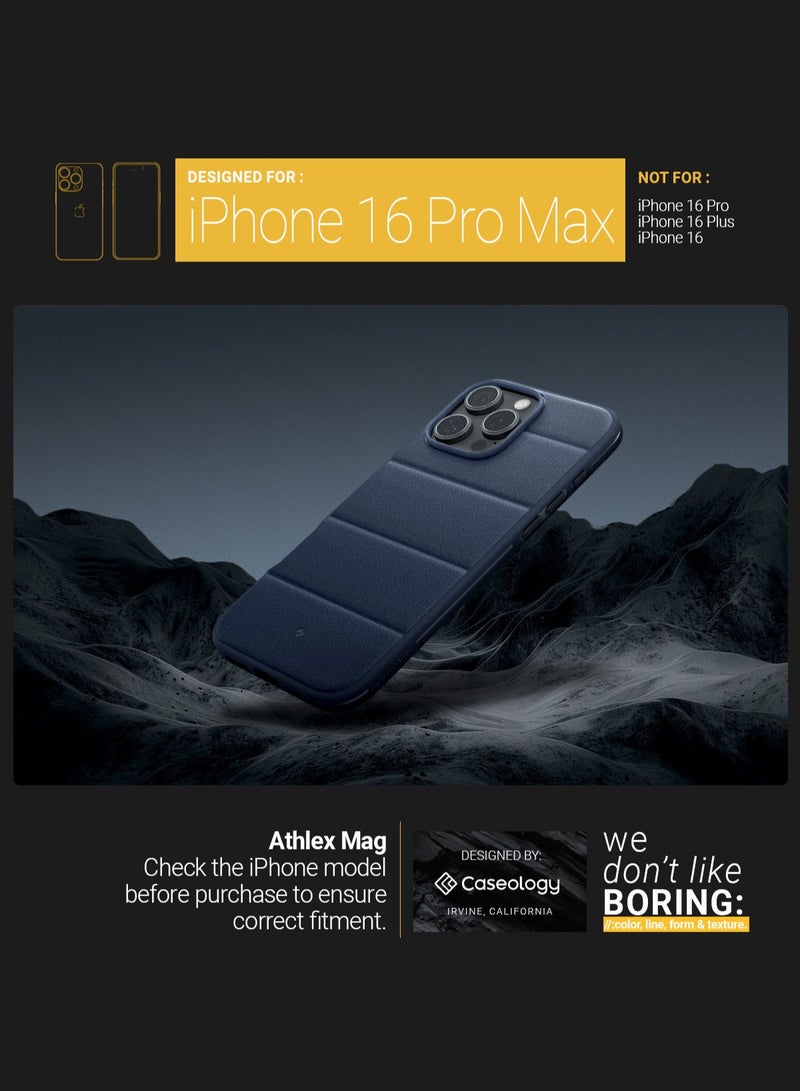 Caseology غطاء حماية آثليكس ماغ لجهاز آيفون 16 برو ماكس مع مغناطيس ماغ سيف - لون أكتيف نافي - Image 2