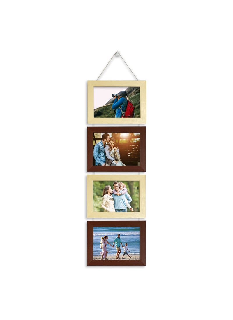 Art Street Art Street Photo Frame For Wall Decor Hanging Picture Frame For Home and Office Decoration (Cream Brown, Set Of 4)  - Image 1