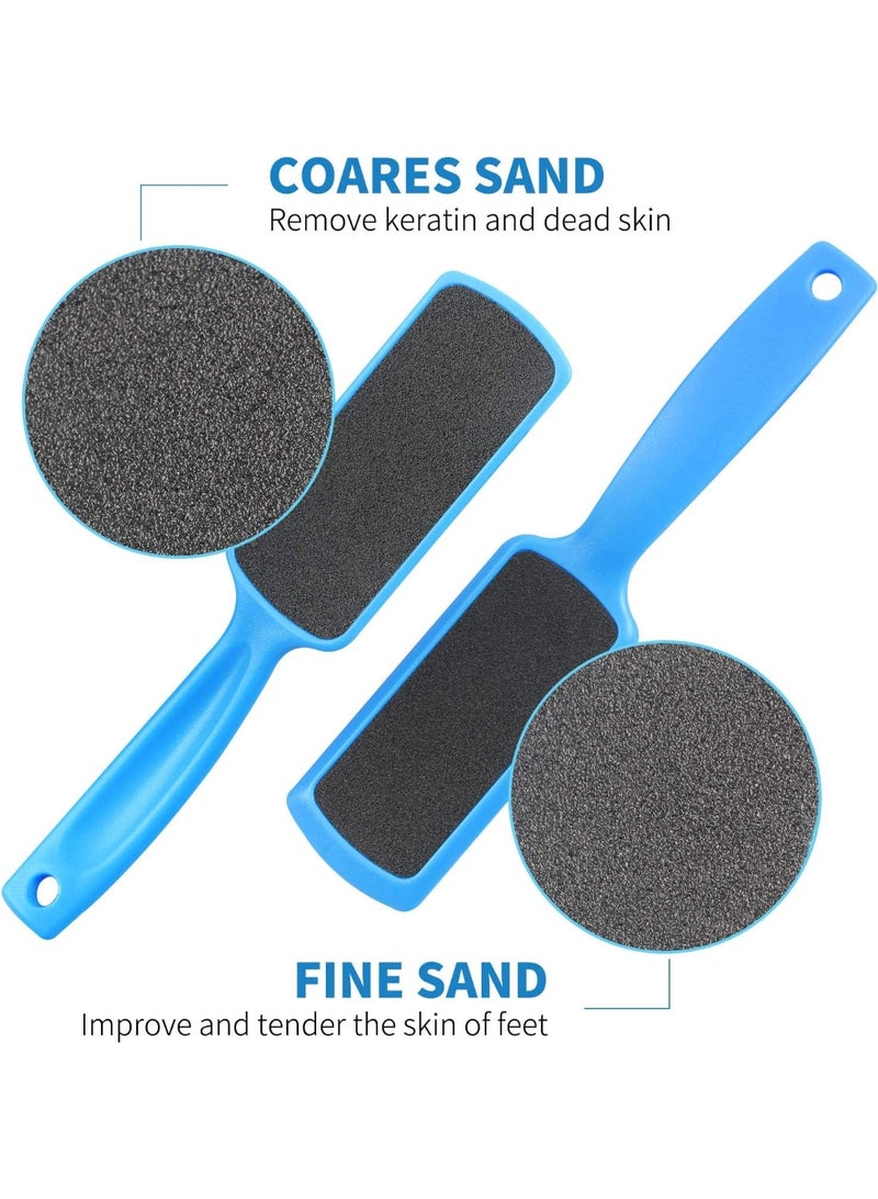 مجموعة 3 قطع من مبارد القدم الاحترافية مزدوجة الجوانب (أزرق، أبيض، وردي) لإزالة الكالو والجلد الميت والجاف - مقشرة كعب قابلة للغسل وإعادة الاستخدام من البلاستيك/PP، أداة باديكير منزلية خفيفة الوزن للعناية بالقدمين المتشققة والخشنة - نتائج سريعة وناعمة، أفضل أداة عناية بالقدم للرجال والنساء. - Image 2