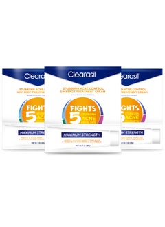 Clearasil Clearasil Stubborn Acne Control 5-in-1 Spot Treatment Cream with Benzoyl Peroxide Acne Medication to Clear Acne, 1 Ounce (Pack of 3) 