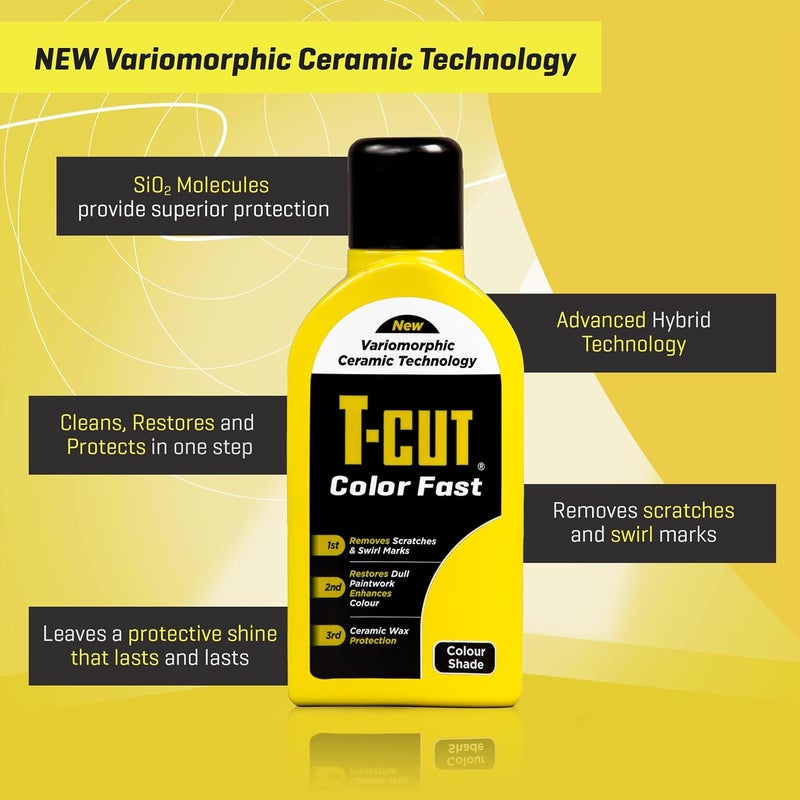 T-Cut Yellow Scratch Remover, Color Fast Paintwork Restorer Car Polish, 13 Colors Available, 17 Fl Oz - Image 4