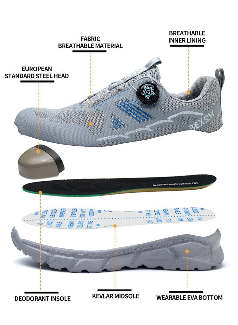 Bexow BEXOW Premium Safety Shoes Steel Toe Lightweight Slip Resistant Breathable Work Sneakers with Kevlar Midsole Anti-Smashing Puncture Proof Comfortable Industrial Footwear for Men and Women  - Image 3