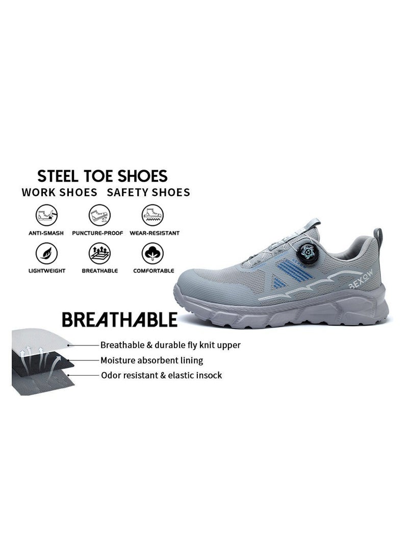 BEXOW Premium Safety Shoes Steel Toe Lightweight Slip Resistant Breathable Work Sneakers with Kevlar Midsole Anti-Smashing Puncture Proof Comfortable Industrial Footwear for Men and Women - Image 4