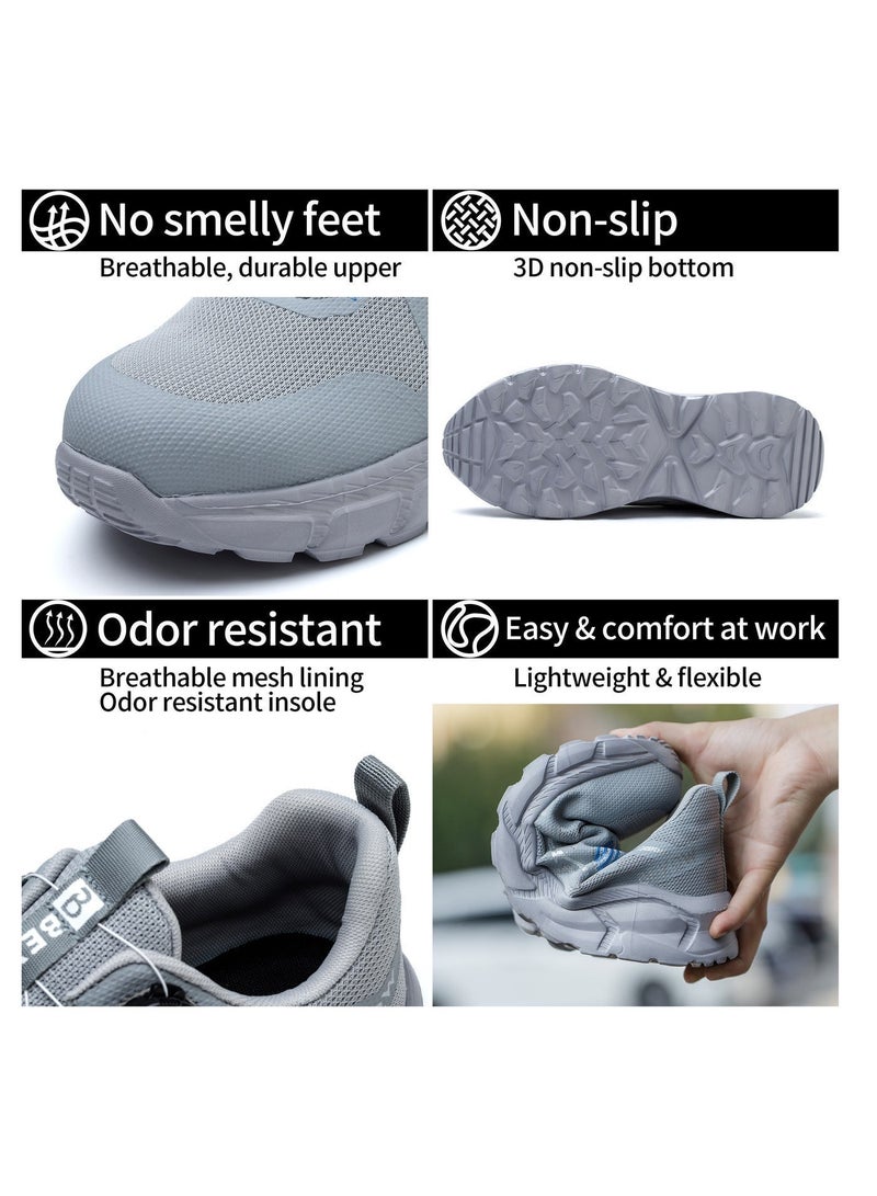 BEXOW Premium Safety Shoes Steel Toe Lightweight Slip Resistant Breathable Work Sneakers with Kevlar Midsole Anti-Smashing Puncture Proof Comfortable Industrial Footwear for Men and Women - Image 5