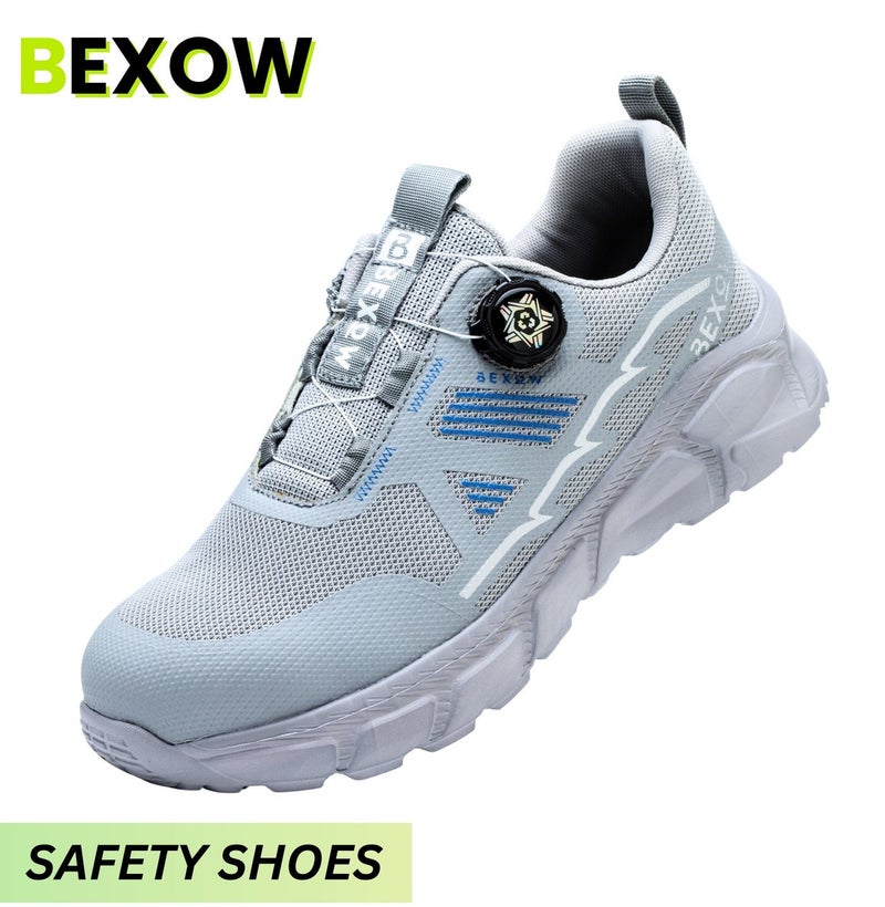 BEXOW Premium Safety Shoes Steel Toe Lightweight Slip Resistant Breathable Work Sneakers with Kevlar Midsole Anti-Smashing Puncture Proof Comfortable Industrial Footwear for Men and Women - Image 1