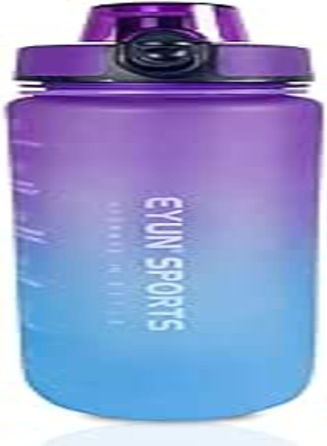 EYUN Multicolor Sports Water Bottle 1000 ml, BPA Free Leakproof Motivational Water Bottle for Travel, Fitness, Outdoor Sports, Home, School,Gym,Yoga &Office (Purple/Blue)