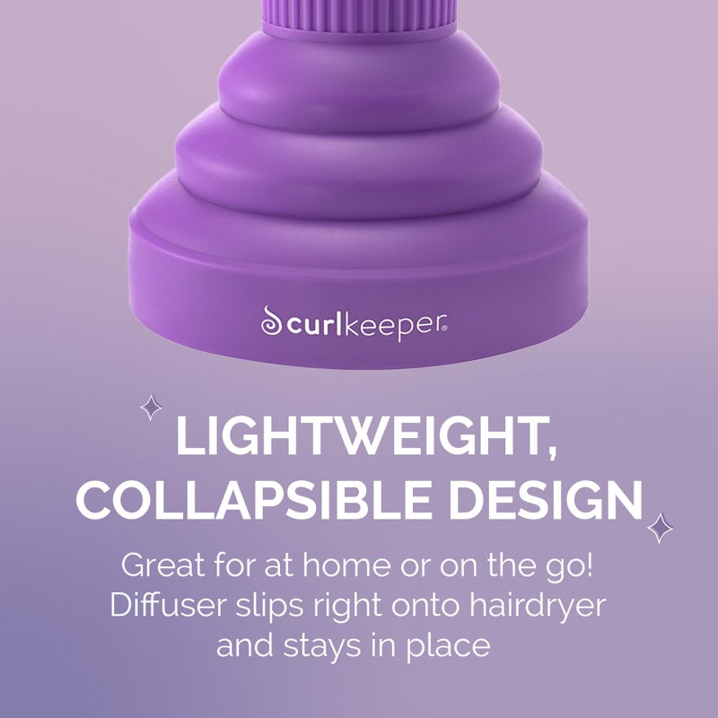 Curl Keeper Diffuser Hair Dryer for Curly Hair - Pop Up Silicone Hair Diffuser Attachment for Blow Dryers - Travel-Friendly & Universal Adjustable Hairdryer Attachment for Frizz-Free Curls - Image 4