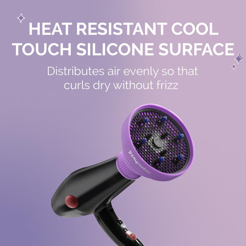 Curl Keeper Diffuser Hair Dryer for Curly Hair - Pop Up Silicone Hair Diffuser Attachment for Blow Dryers - Travel-Friendly & Universal Adjustable Hairdryer Attachment for Frizz-Free Curls - Image 3