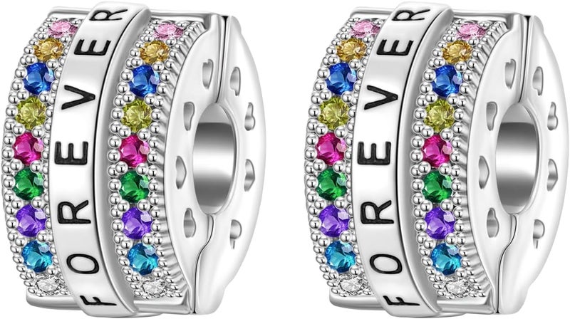 DALARAN Stopper Beads for Bracelets 925 Sterling Silver Clip Spacer Charm Bracelet Stoppers - Image 1