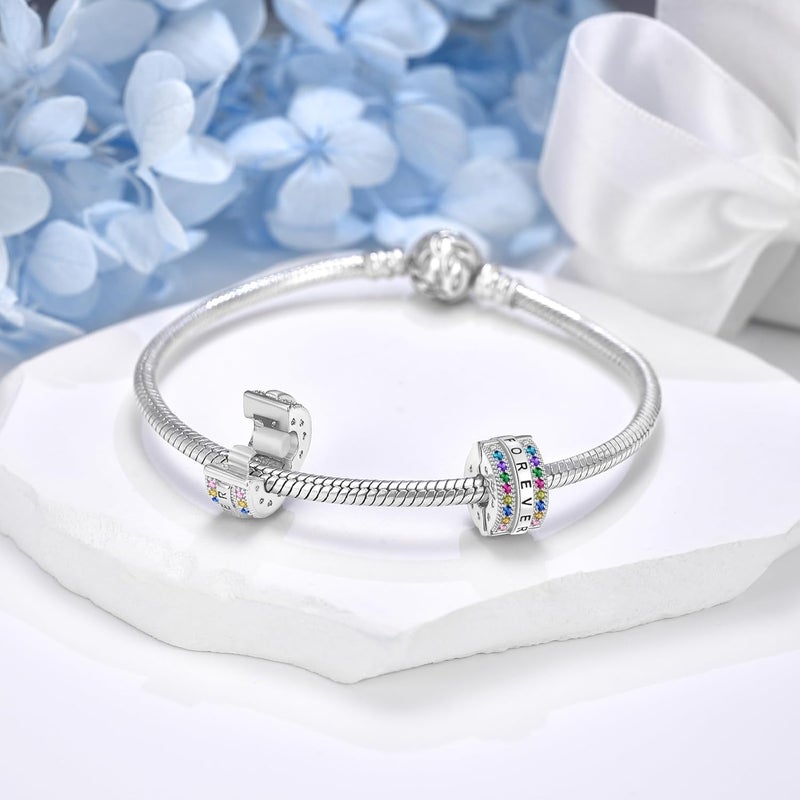 DALARAN Stopper Beads for Bracelets 925 Sterling Silver Clip Spacer Charm Bracelet Stoppers - Image 3