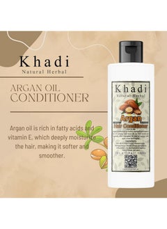 Khadi Natural Herbal Argan Conditioner For Dry & Frizzy Hair With Argan Oil Extract Make Hair Stronger And Silkier | Parben And Sls Free Argan Conditioner 200 Ml Pack For Women And Men, 1 Count  - Image 4