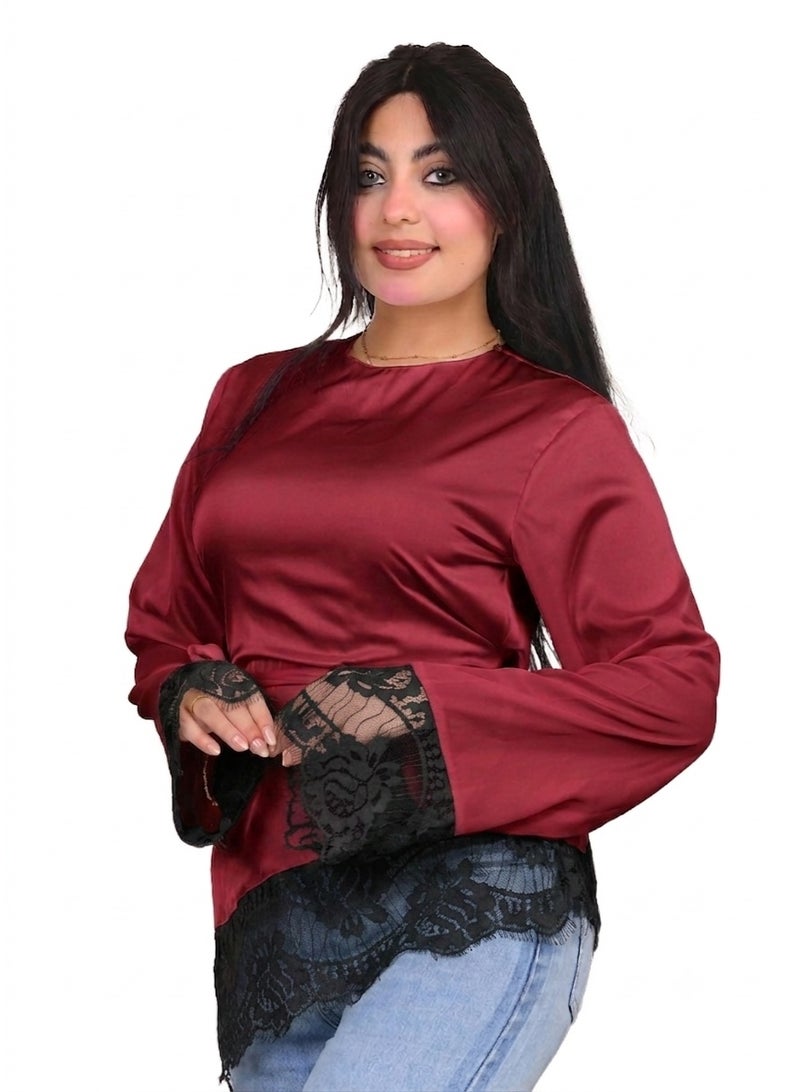 satin dantil blouse - Image 2
