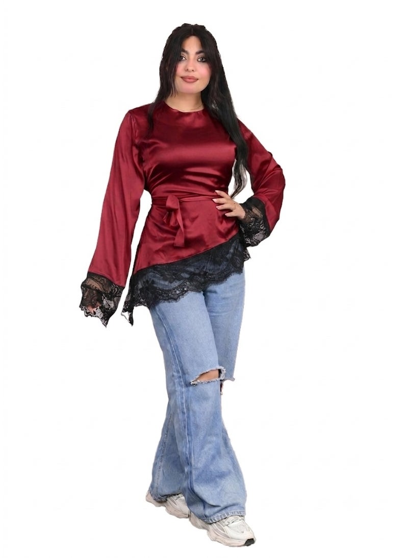 satin dantil blouse - Image 3