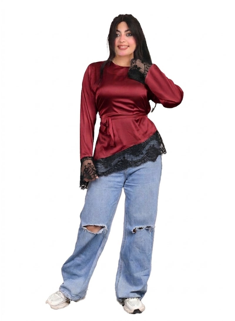satin dantil blouse - Image 1