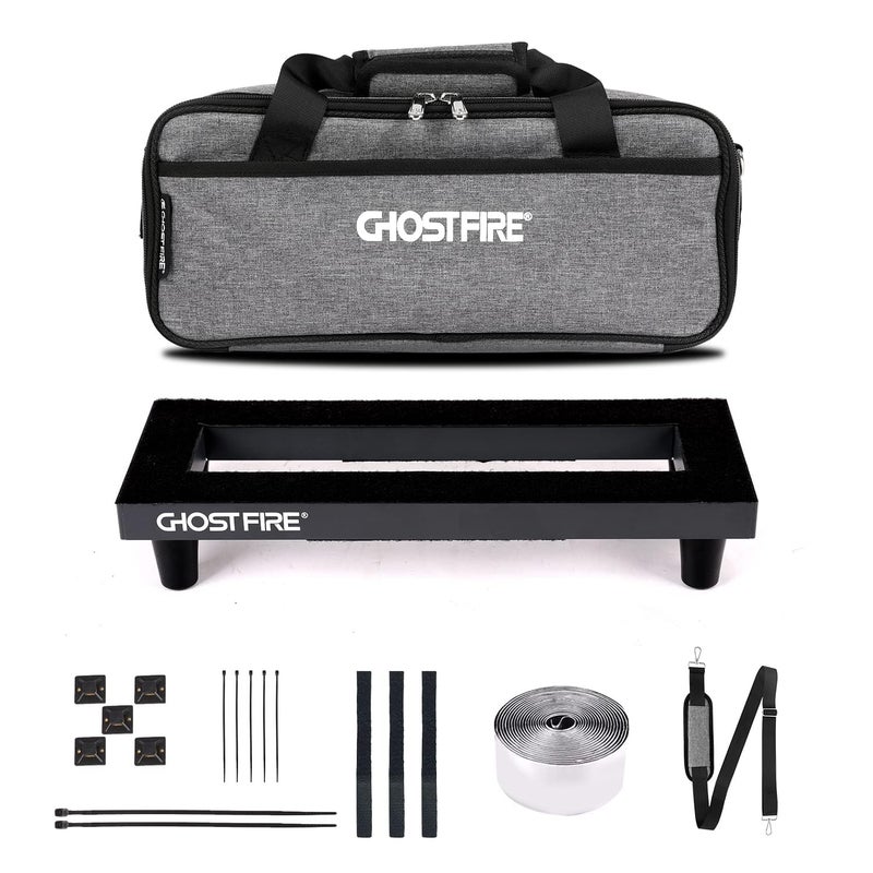 GHOSTFIRE Ghost Fire Large Guitar Pedal Board Aluminum Alloy Super light Effect Pedalboard with Carry Bag,SPL-06 (24.4''x15.7'') - Image 1