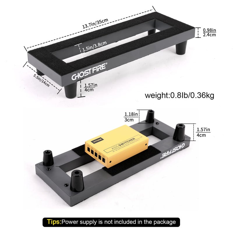 GHOSTFIRE Ghost Fire Large Guitar Pedal Board Aluminum Alloy Super light Effect Pedalboard with Carry Bag,SPL-06 (24.4''x15.7'') - Image 5